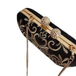 Box Clutch with Long Chain Strap